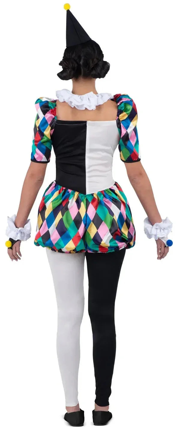 Disfraz de Arlequina Multicolor para Mujer Arlequines y Bufones Viving